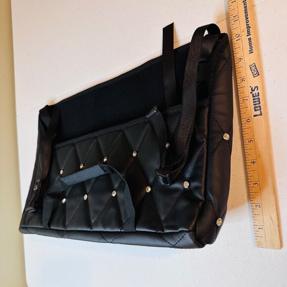 Car Organizer for Backseat Black With Diamond Rhinestone Studs - Picture 3 of 5